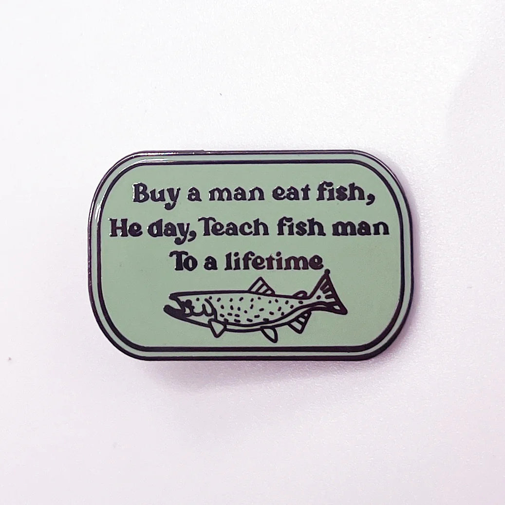 Buy A Man Eat Fish - Strike Gently Enamel Pins - Milk Shop - Ottawa, Canada