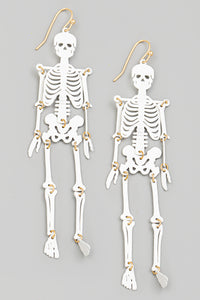 Skeleton Earrings White Combo