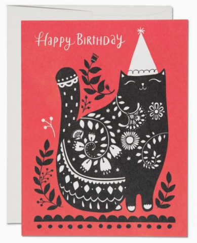 Black Cat Birthday Greeting Card