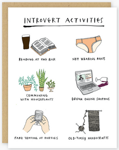 Introvert Activities Greeting Card