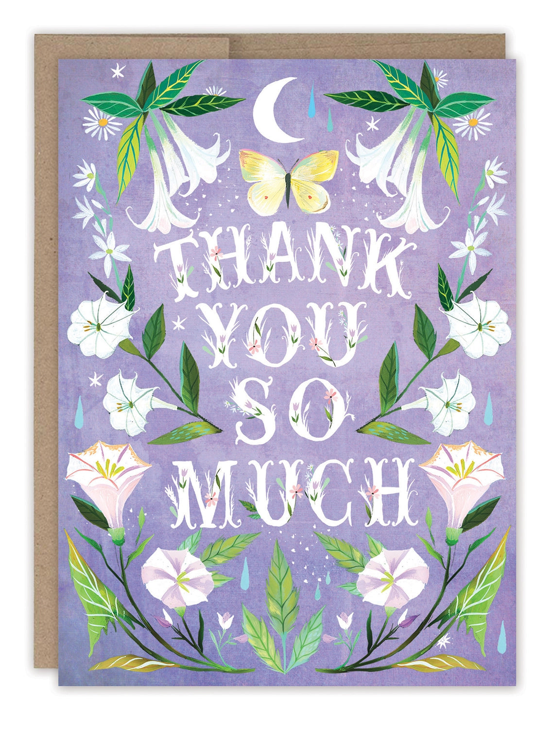 Lavender Moonflowers Greeting Card