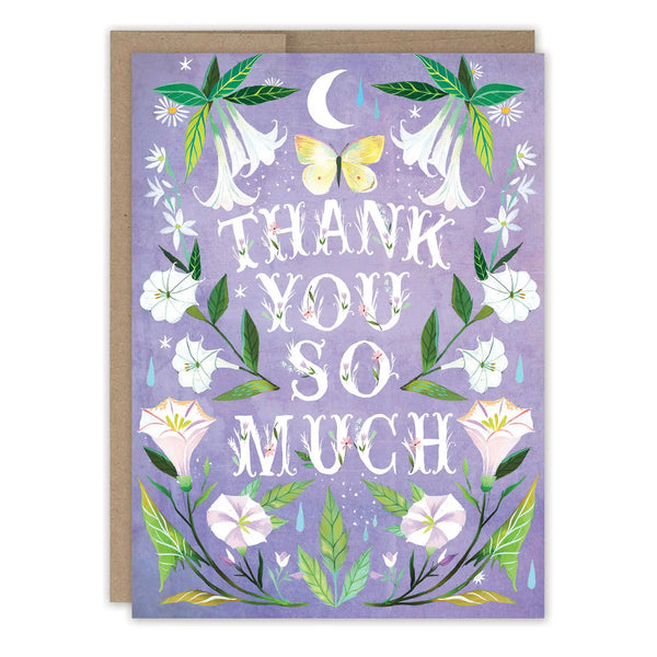 Lavender Moonflowers Greeting Card