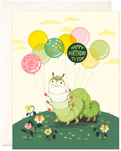 Caterpillar Balloons Greeting Card