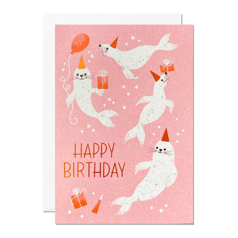 Birthday Seals Greeting Card