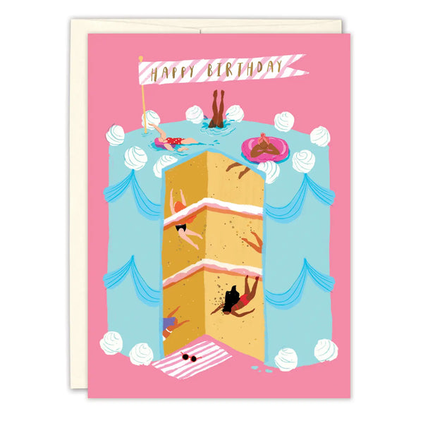 Dive Into Cake Greeting Card
