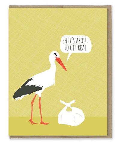 Get Real Stork Greeting Card