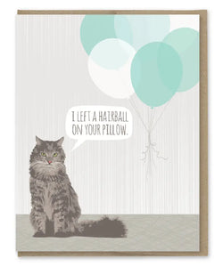 Cat Hairball Greeting Card