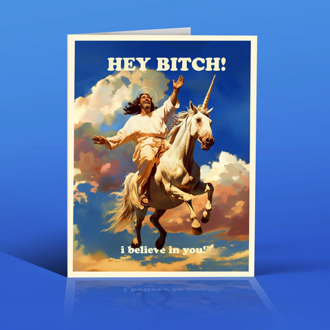 Jesus Unicorn Greeting Card