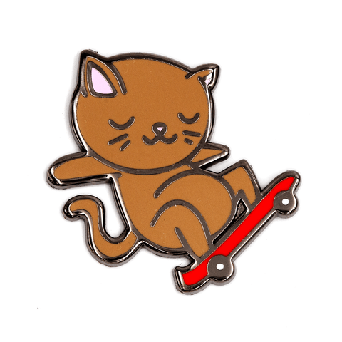 Skateboard Cat Enamel Pin