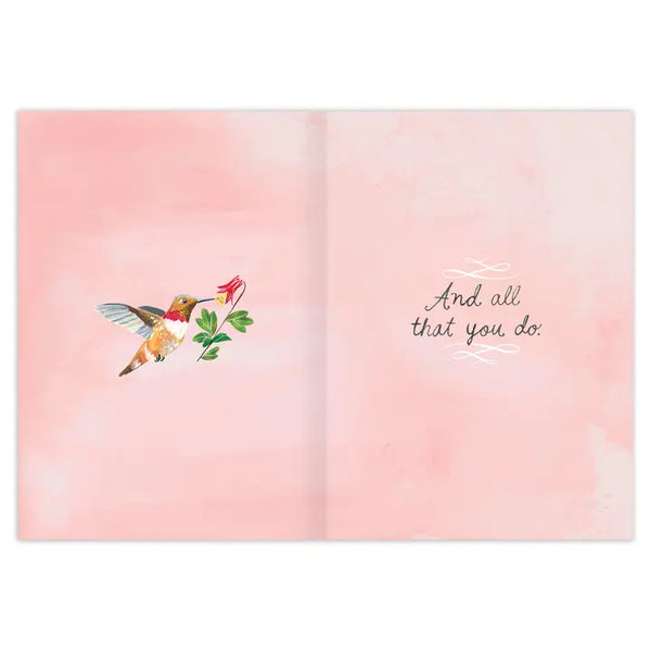 Grateful Hummingbird Greeting Card
