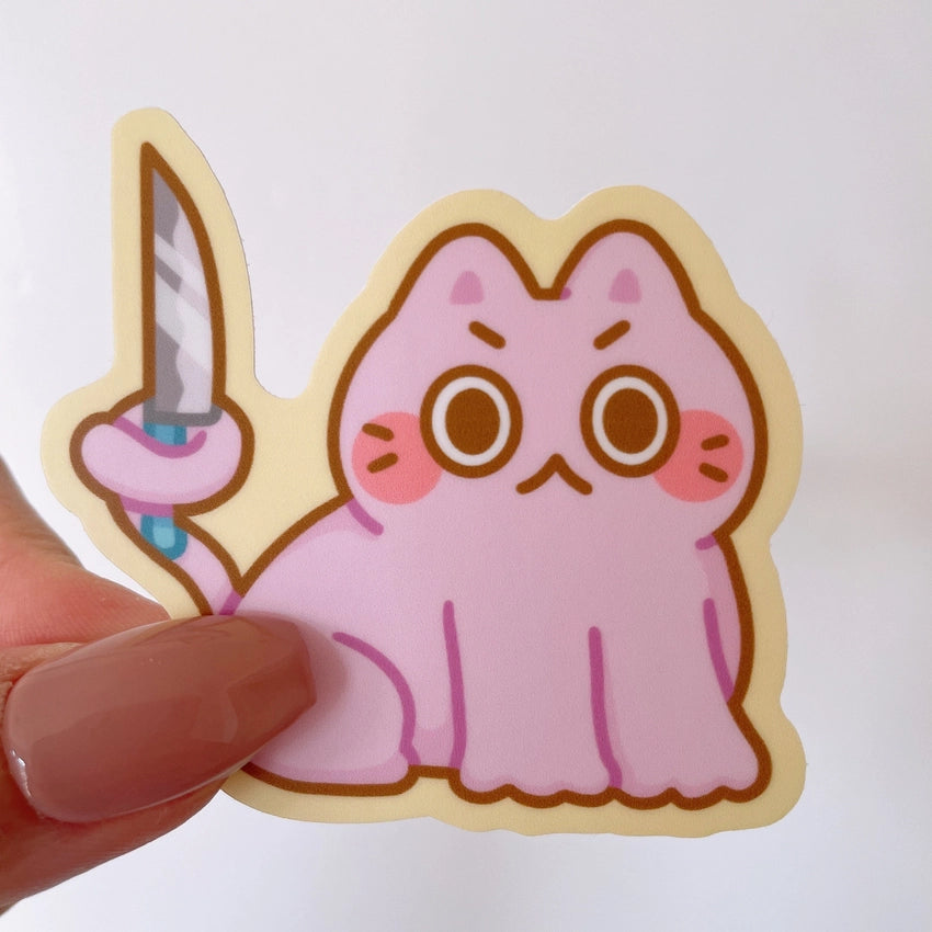 Knife Cat Sticker