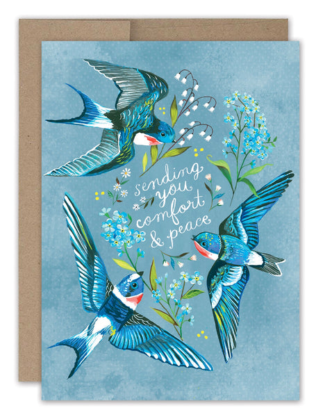 Swallows Sympathy Greeting Card