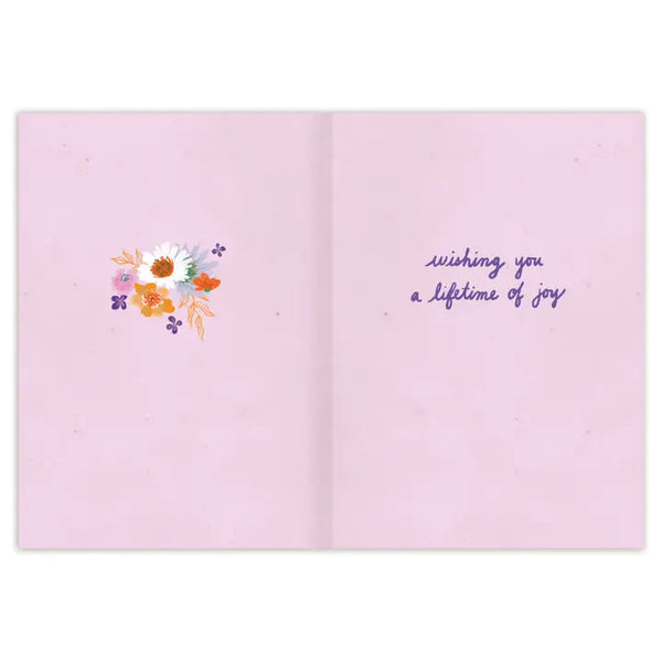 Floral Cake Wedding Greeting Card