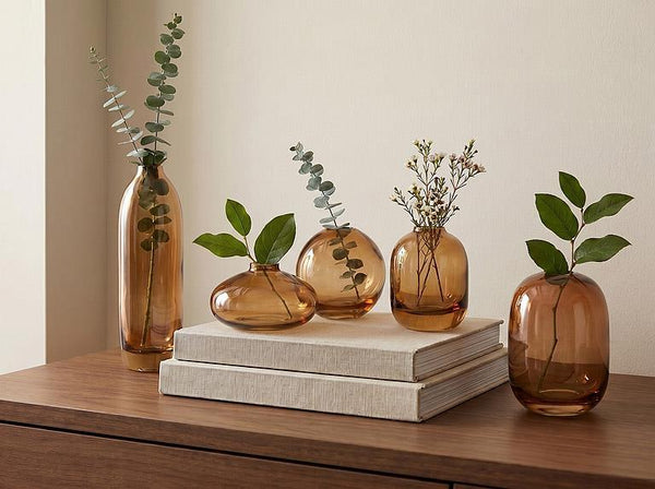 Medium Barrel Bud Vase Amber