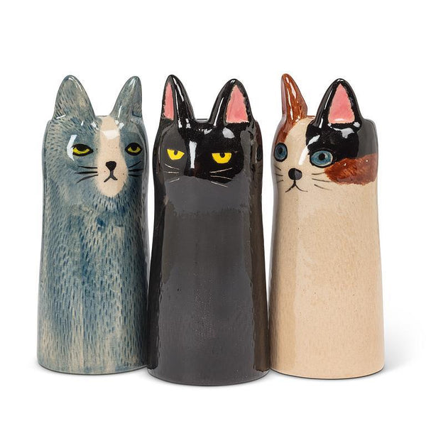 Skinny Cat Vase Beige