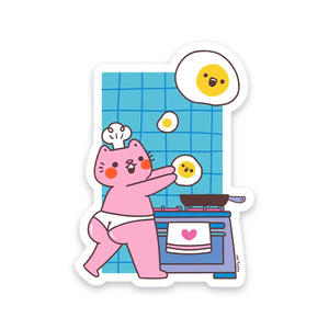 Fried Eggs And Panty Cat Sticker