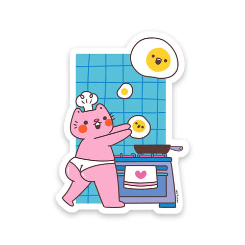 Fried Eggs And Panty Cat Sticker
