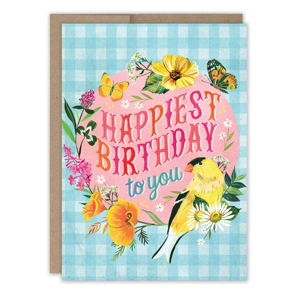 Gingham Birthday Greeting Card