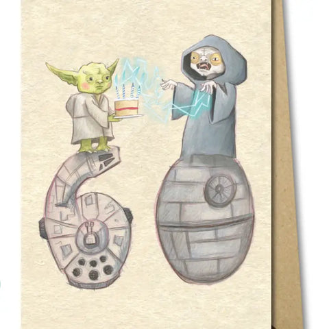 60th Yoda & Emperor Palpatine Greeting Card