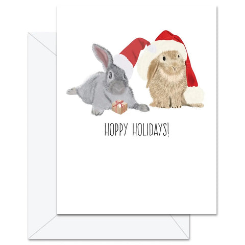 Bunny Hoppy Holidays Greeting Card