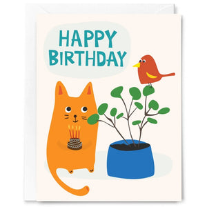 Cat Love Birthday Greeting Card