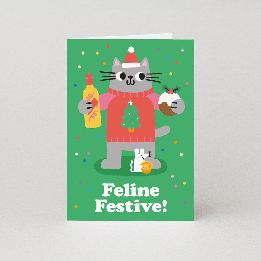 Feline Festive Greeting Card