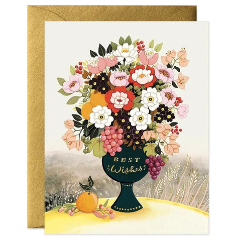 Best Wishes Flowers Greeting Card