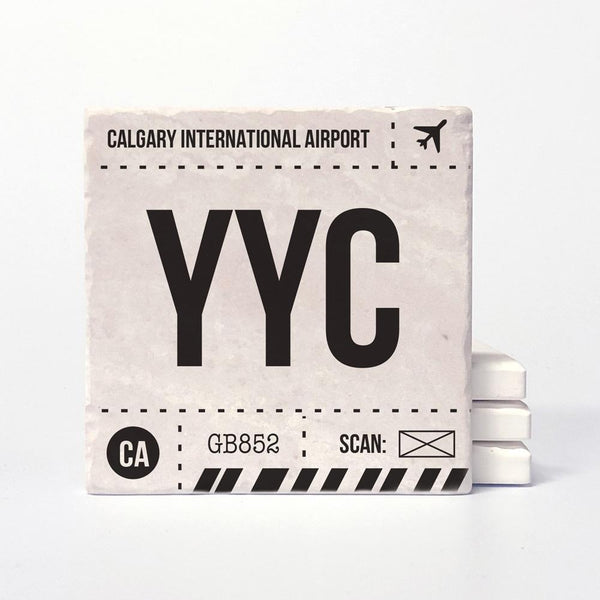 Calgary Airport Code Tile Coaster