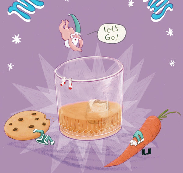 Diving Tiny Santa Greeting Card