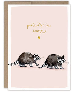 Raccoons Partners in Crime Greeting Card