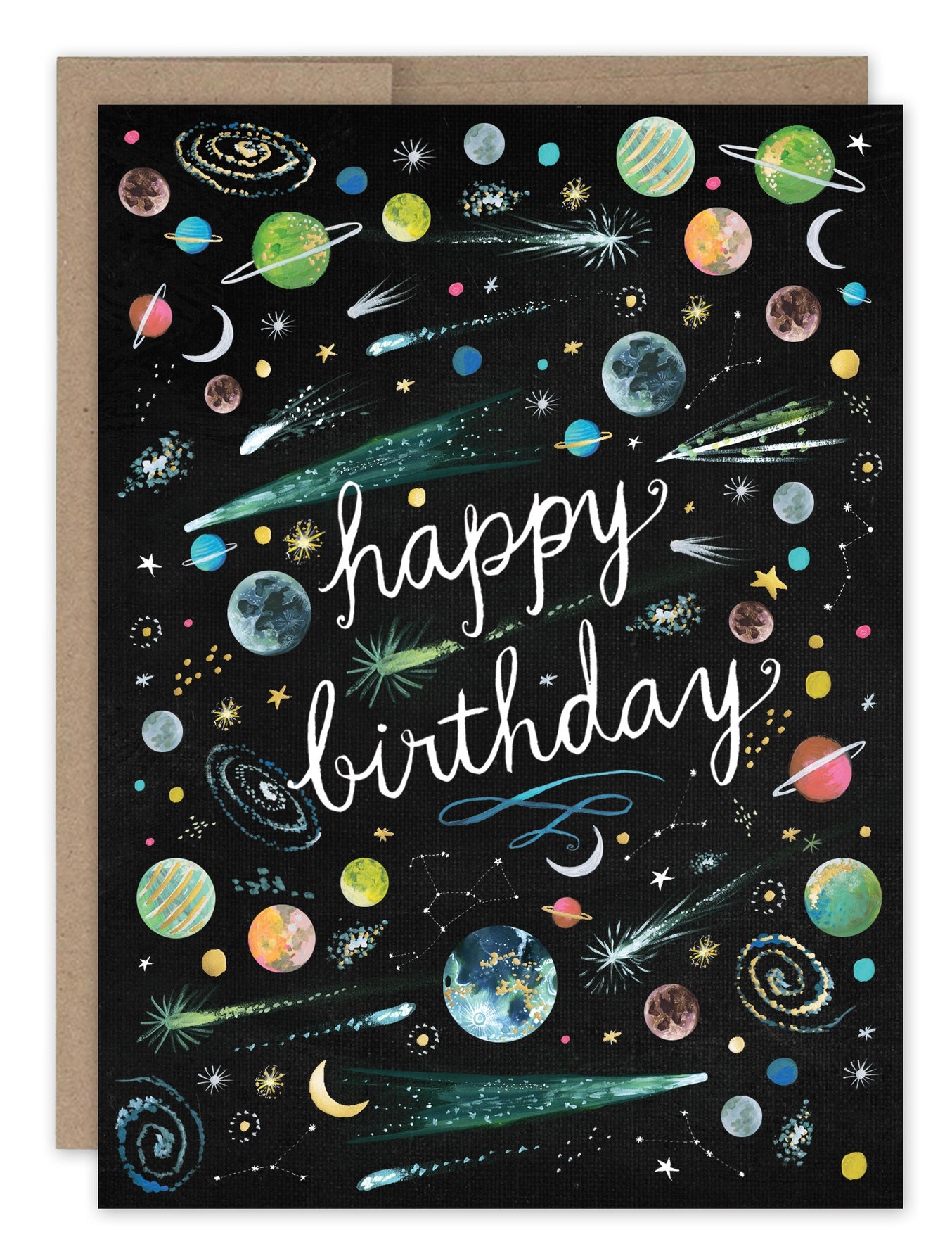 Outer Space Birthday Greeting Card