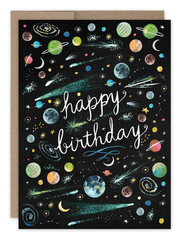 Outer Space Birthday Greeting Card