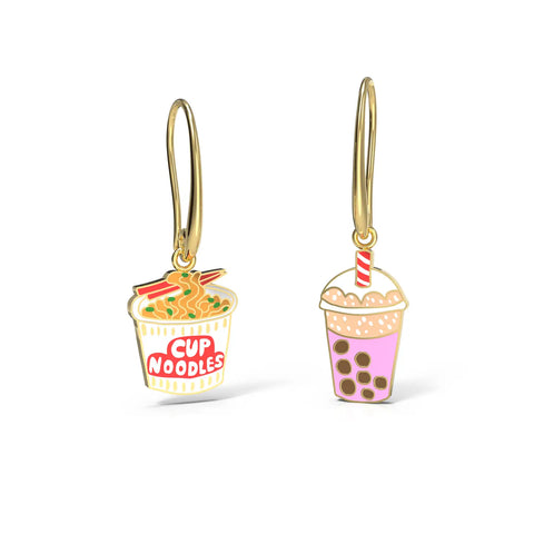 Cup Noodles and Boba Earrings