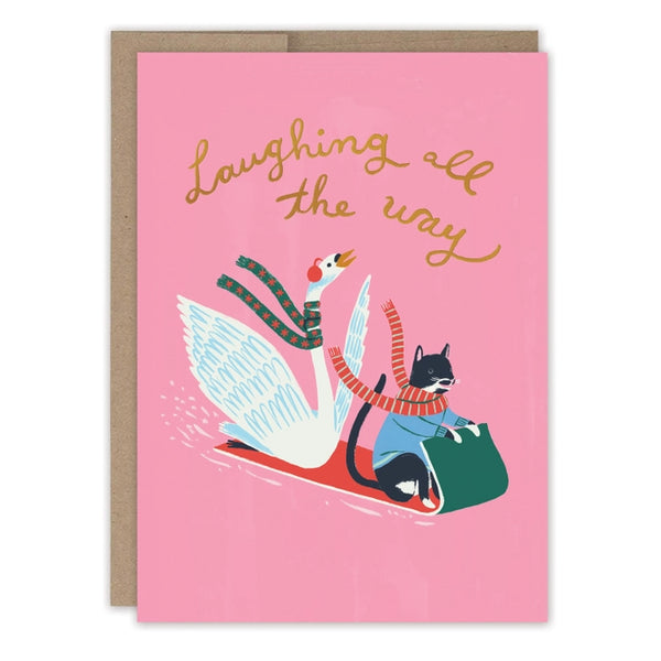 Swan & Cat Greeting Card