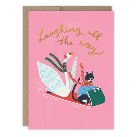 Swan & Cat Greeting Card