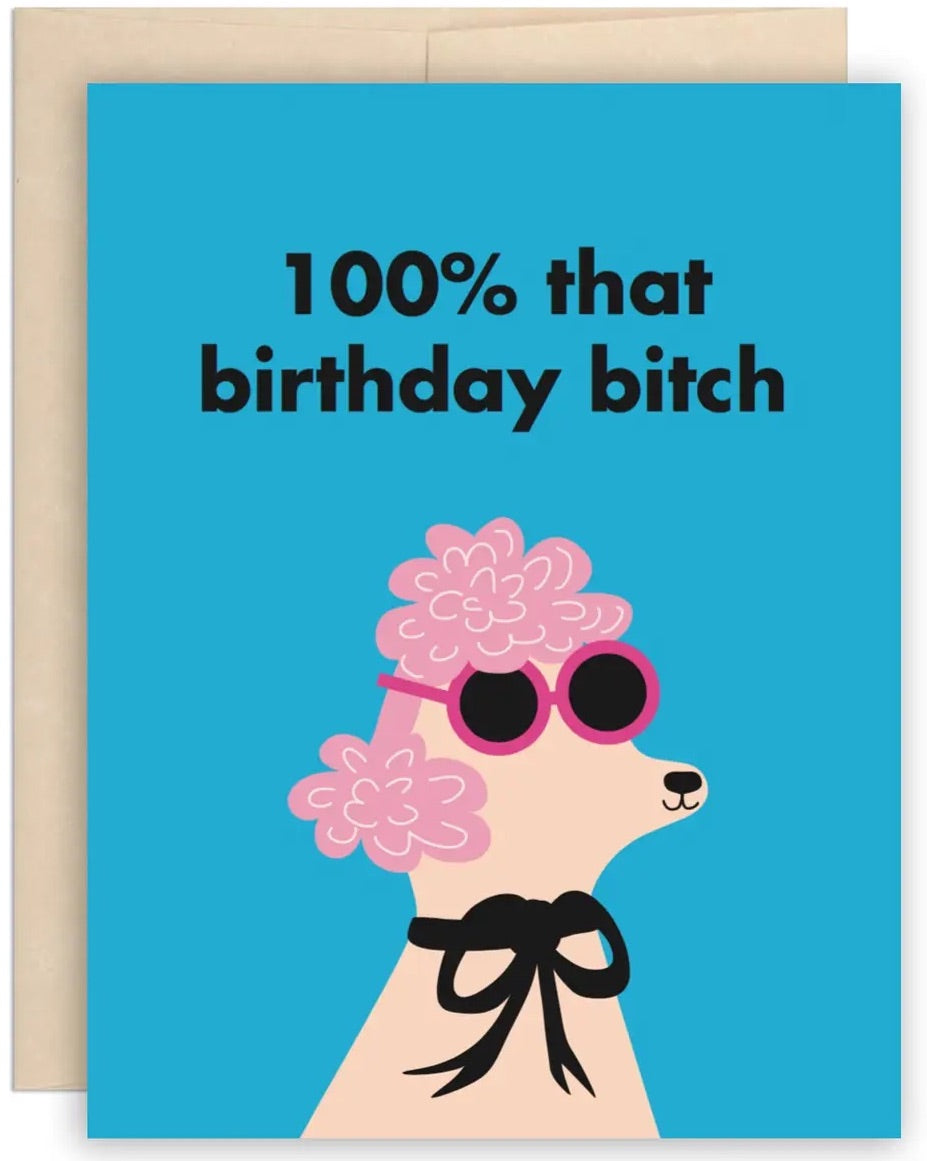 Birthday Poodle Greeting Card