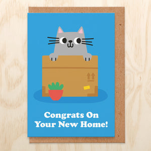 Kitty Cat New Home Greeting Card