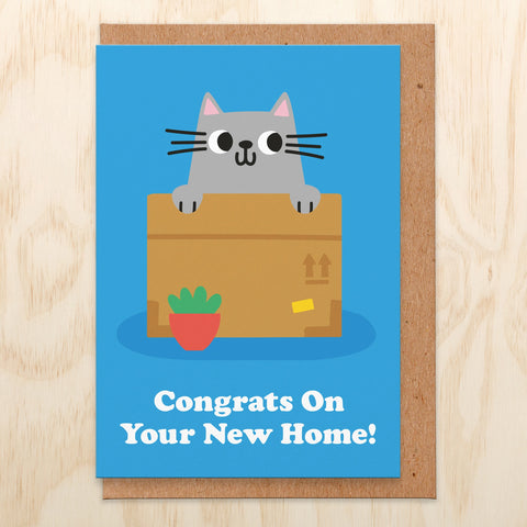 Kitty Cat New Home Greeting Card