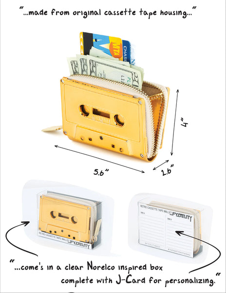 Cassette Tape Wallet - Gold Chrome
