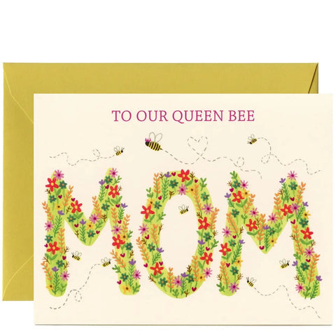Queen Bee & Flowers Greeting Card