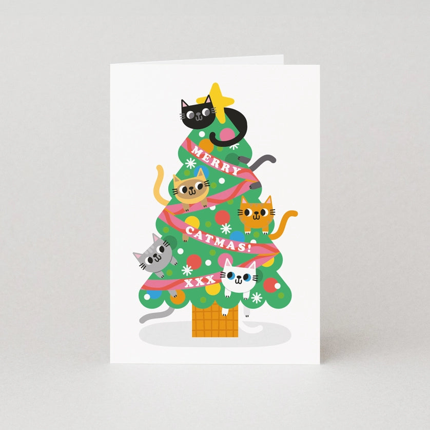 Merry Catmas Greeting Card