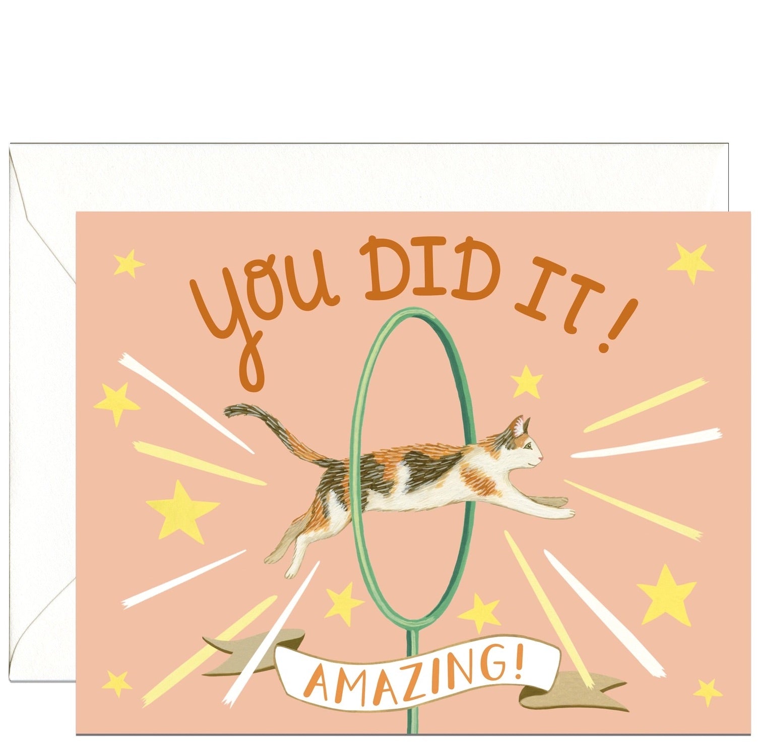 Cat Through Hoops Greeting Card