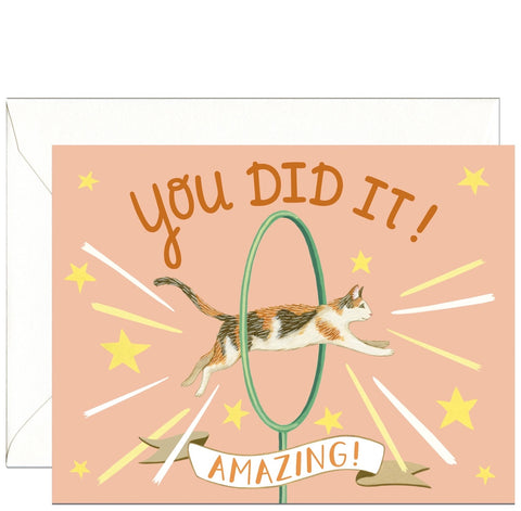 Cat Through Hoops Greeting Card
