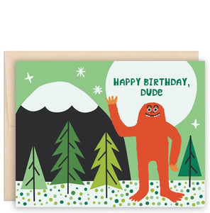 Bigfoot Dude Greeting Card
