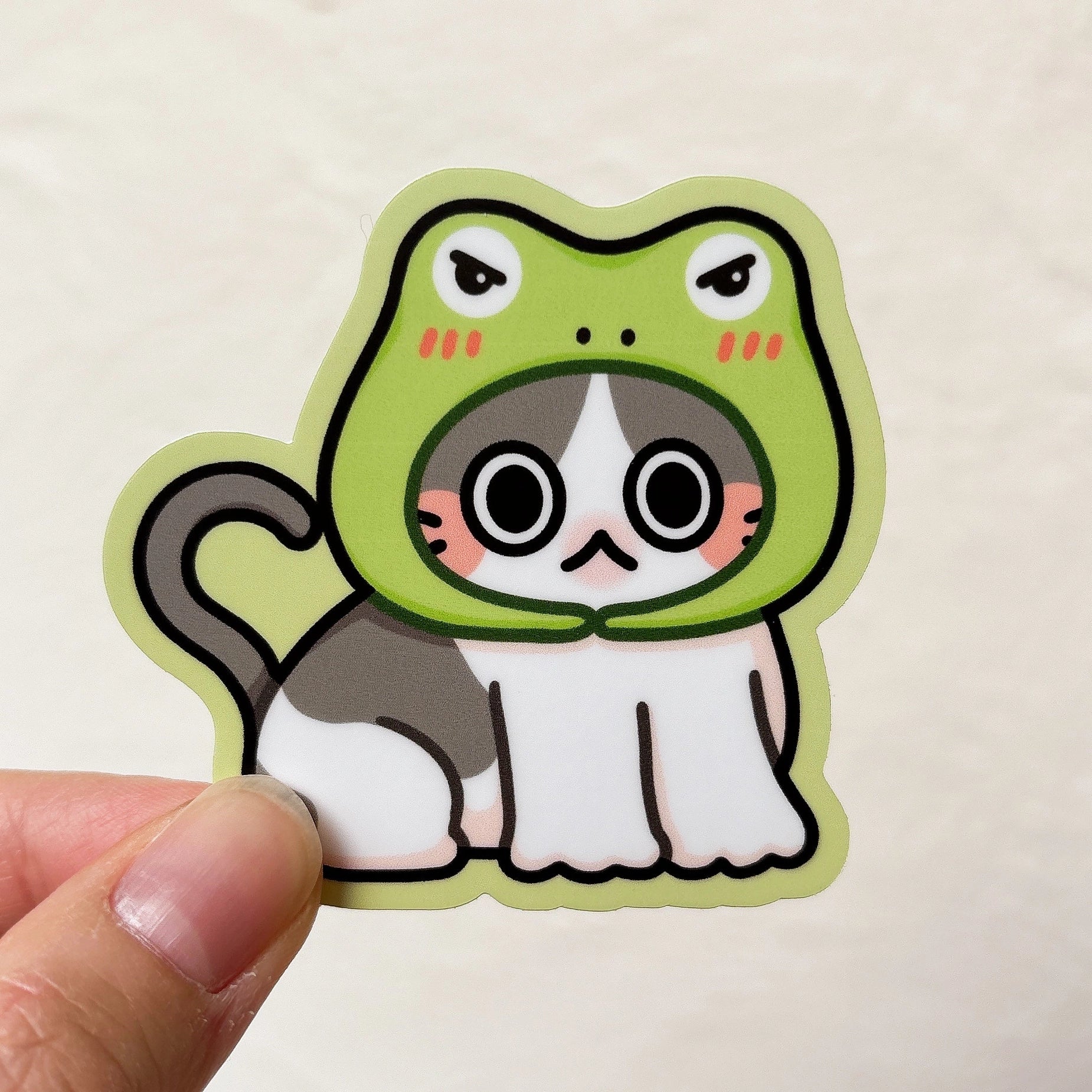 Angry Frog Cat Sticker