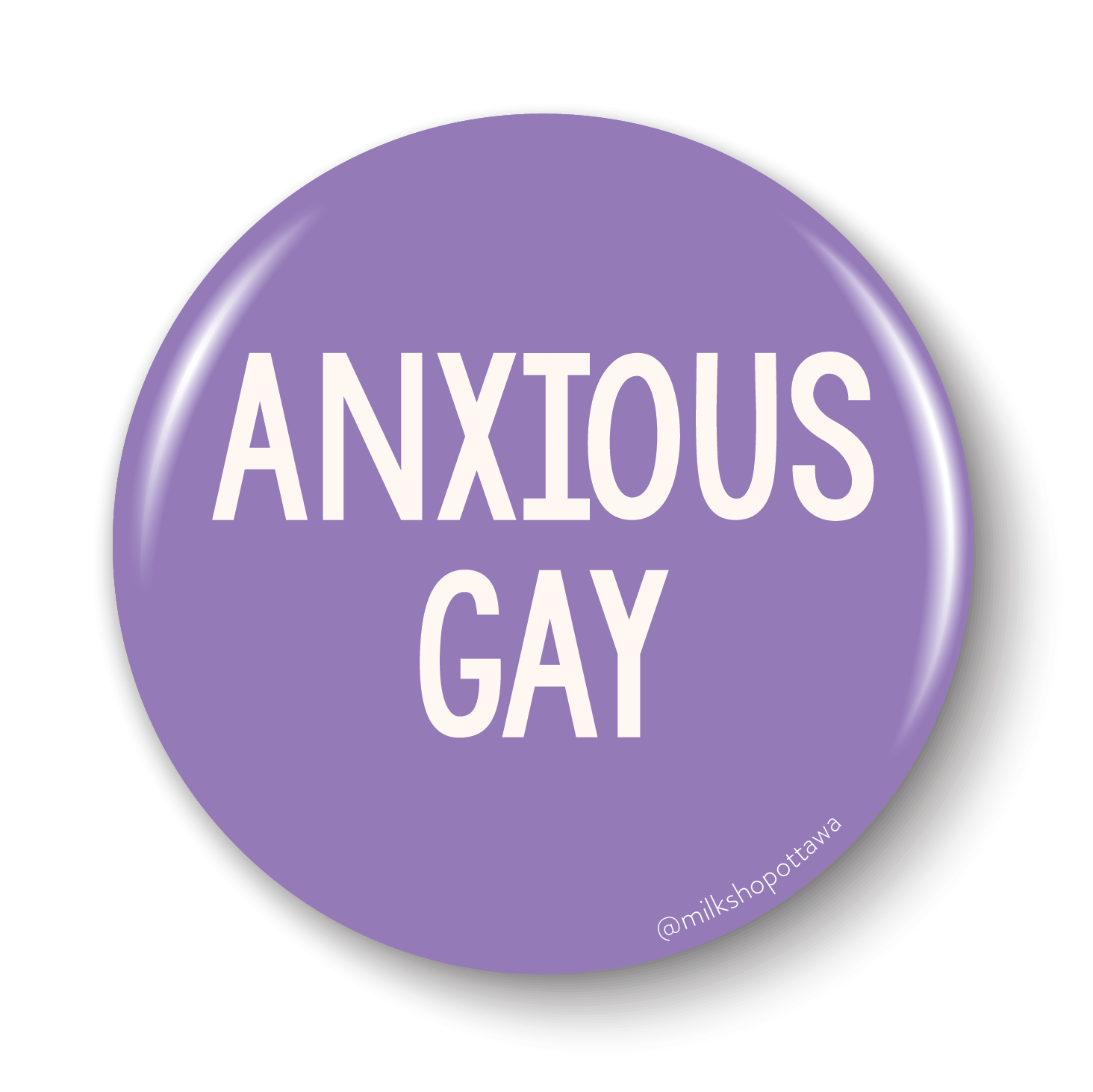 Anxious Gay Pinback Button