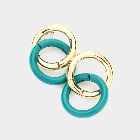 August Earrings Teal