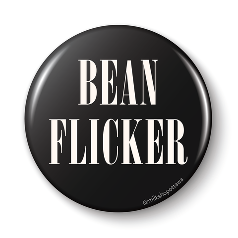 Bean Flicker Black Pinback Button