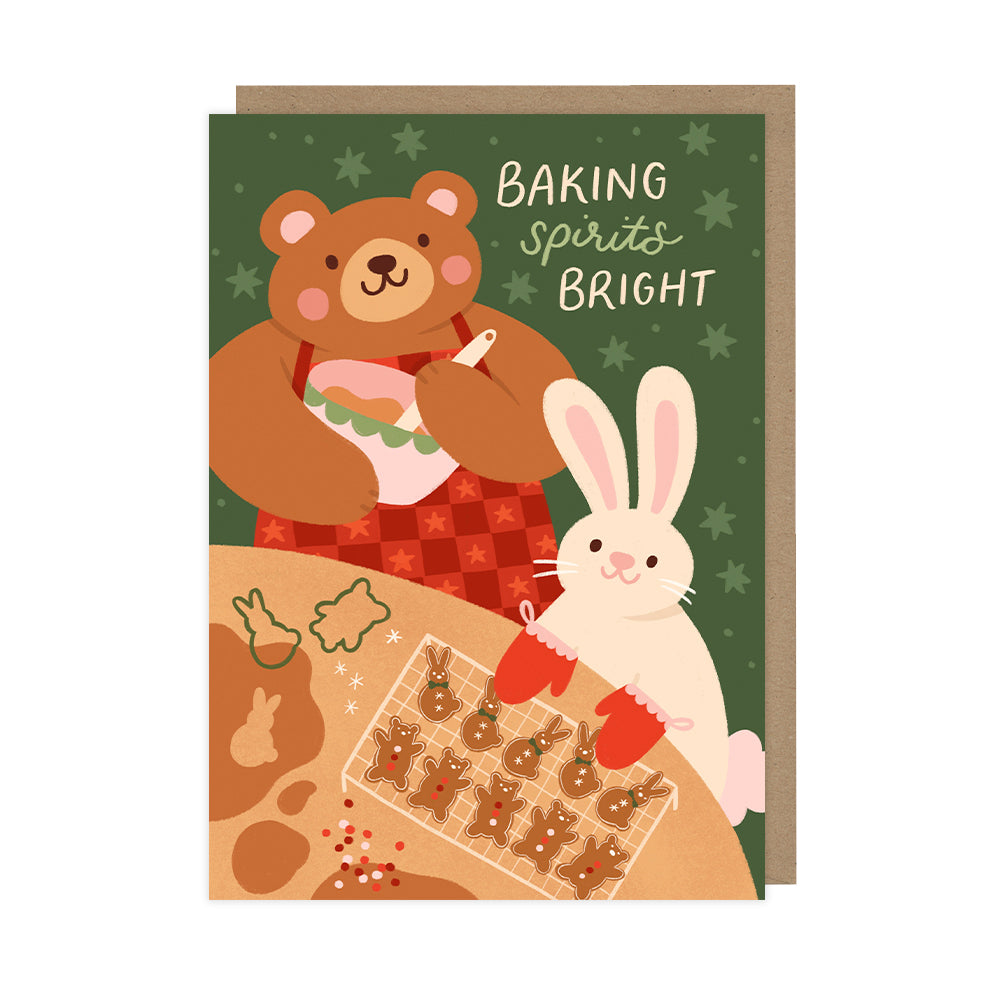 Bear and Bunny Baking Greeting Card