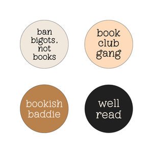 Book Worm Pinback Button Set